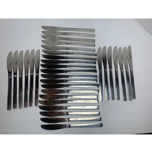 HALCO Stainless Steel Dinner Knives Lot of 33 Flatware Silverware Table Knives